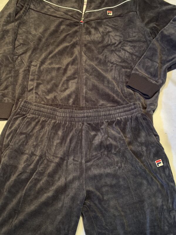 Solid Gray Fila Velour Jump Suit - Image 2