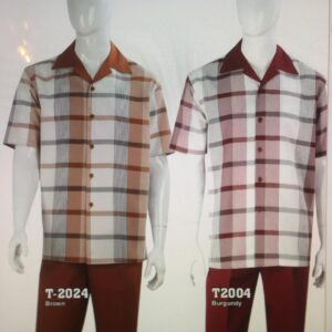 LEISURE  SET TWO TONE  PLAID